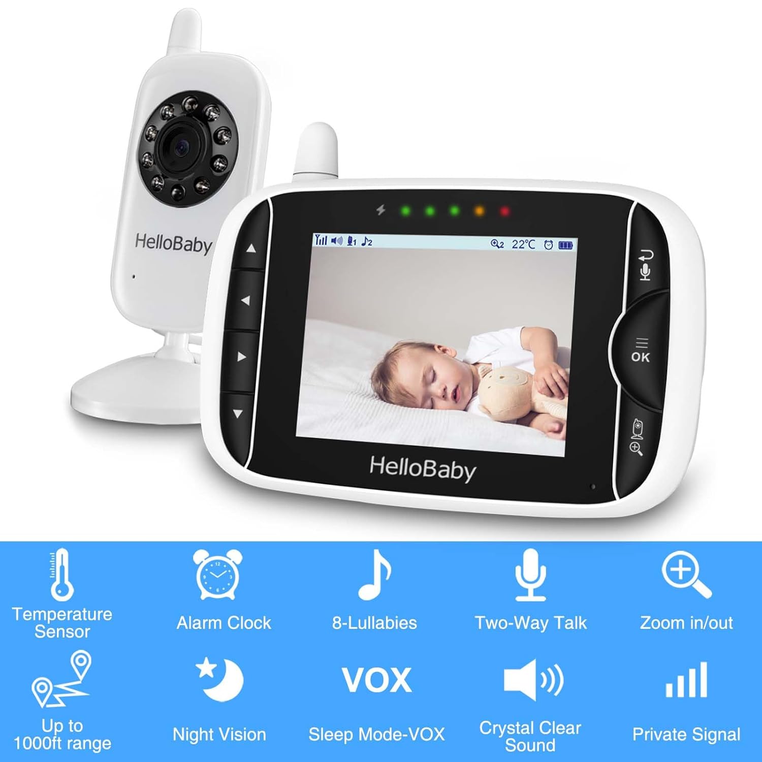 3.5 Inch Wireless Video Baby Monitor