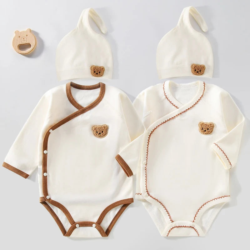 Korean Baby Romper+Beanie Set Cute Bear In