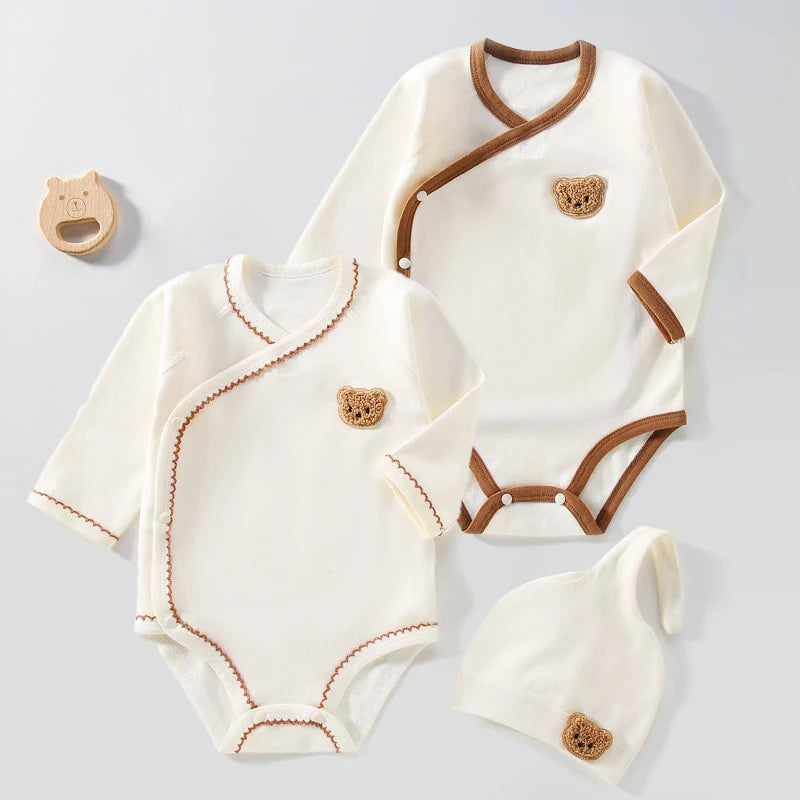 Korean Baby Romper+Beanie Set Cute Bear In