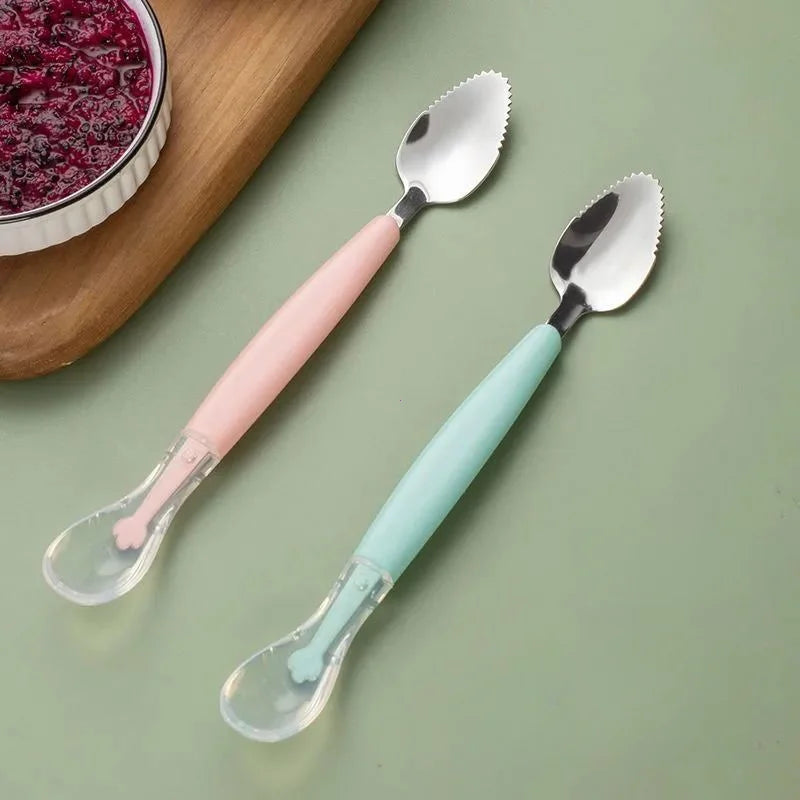 Silicone Double Head Scraping Fruit Puree Spoon